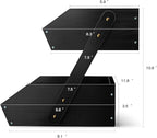 G.a HOMEFAVOR Fruit Basket for Kitchen, 2-Tier Fruit Bowl for Kitchen Counter, Vegetable Storage Stand for Fruit Shop, 15 mm Thickness (BLACK)