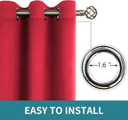 BGment Room Darkening Curtains 54 Inches Long - Grommet Thermal Insulated Drapes Window Treatment Curtains for Bedroom, 2 Panels, 38 x 54 Inch, Red