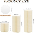 magalo Cylinder Stands for Party 3PCS Foldable Cardboard Columns Round Display Pedestal Stand Cylinder Tables for Wedding Birthday Baby Shower Dessert Cake Decoration-Cream White