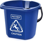 Matthew Cleaning 4.2 Gallon Mop Bucket, Heavy Duty Plastic Cleaning Bucket with Built-in Pour Spout, Mop Holder and Comfort Grip Handle, House and Commercial Cleaning Supplies, 1 Pack Blue