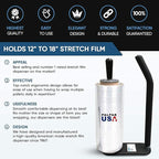 New! PalPak300 BACKSAVER - Best Selling Stretch Film Dispenser with Extended Handle, Industrial Strength for Packing Wrap, Holds 14"-20" Rolls with Adjustment Furniture, Boxes & Pallets (6 Pack)