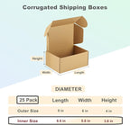 MEBRUDY 9x6x4 Inches Shipping Boxes Pack of 25, Small Corrugated Cardboard Box for Mailing Packing Literature Mailer