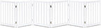 LZRS 6-Panel Extra-Wide Freestanding Wooden Dog Gate Indoor – 24”High Foldable Safety Pet Barrier for Doorways, Hallways, Kitchens, and Long Staircases, Durable Design fit Small to Medium Dogs, White