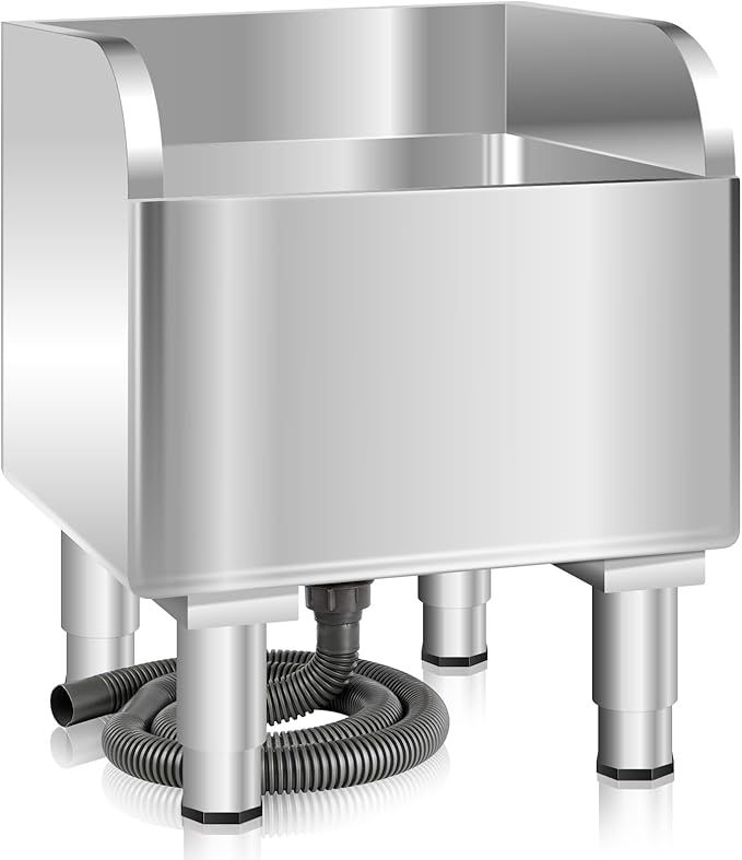Commercial Floor Mop Sink，Stainless Steel Mop Service Basin，Floor Mount Mop Sink,Vertical industrial Sinks for balconies laundry rooms industries Restaurants (17.7”×16.1”×21.6”inch)