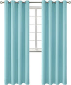 BGment Blackout Curtains - Grommet Thermal Insulated Room Darkening Bedroom and Living Room Curtains, Set of 2 Panels (52 x 95 Inch, Baby Blue)
