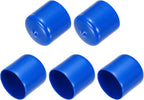 uxcell 5pcs Rubber End Caps 32mm(1.3 Inch) ID Vinyl PVC Round Tube Bolt Cap Cover Screw Thread Protectors Blue