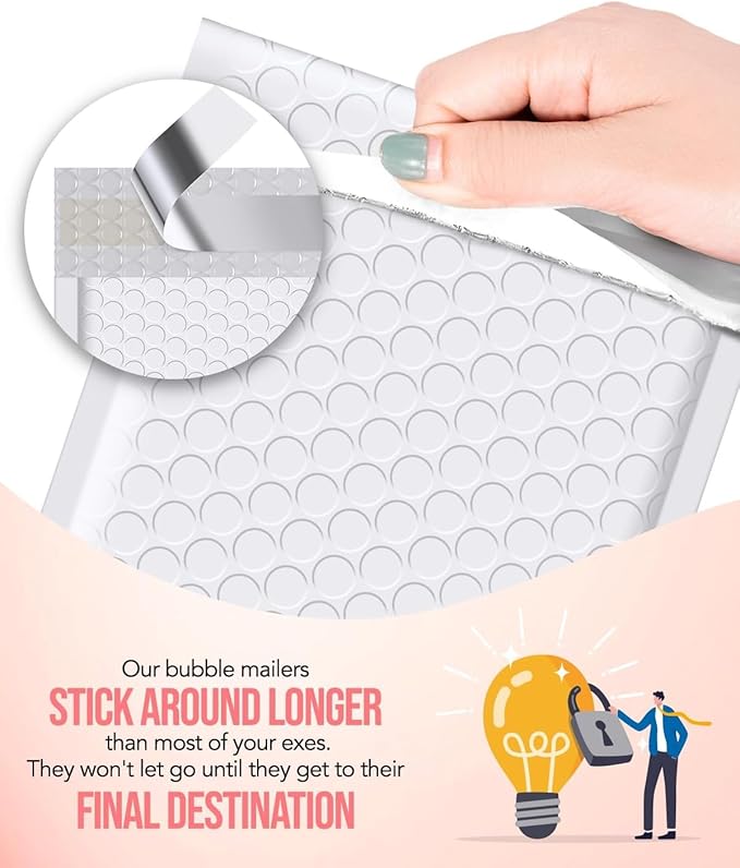 GSSUSA White Bubble Mailers 6x10 Small Padded Envelopes 1000 Pack,Strong Adhesion Shipping Mailer Self-Seal Bubble Envelopes for Small Business