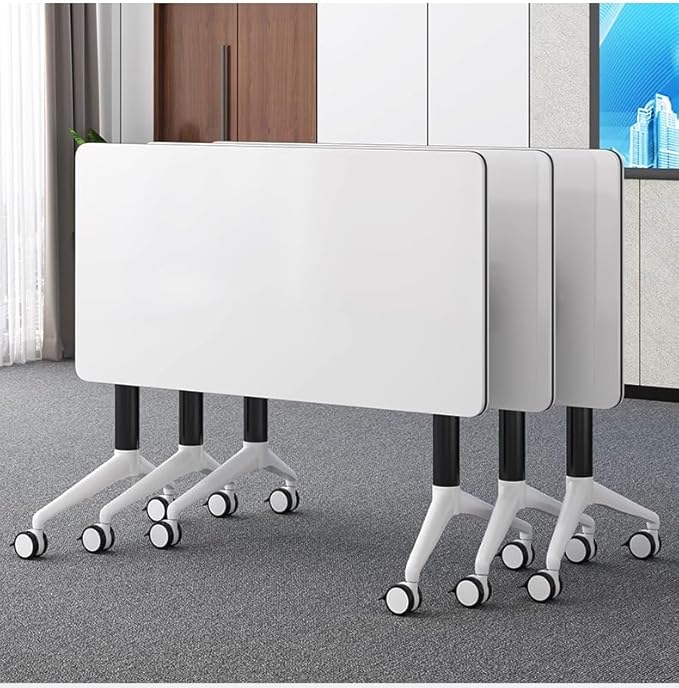 Conference Table Foldable Meeting Tables, Mobile Training Table with Wheels, Flip Top Rolling Seminar Meeting Tables for Office,Meeting Room,classr