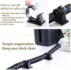 Black Computer Cable Management Sleeve Tube Under Desk Cord Organizer, 7/8 inch -5 ft Cover Wrap Easy to Install Messy Wire Solution for TV Office PC, Pet Chew and Bite Proof Cable Protector