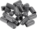 uxcell 20pcs Rubber End Caps 7mm(1/4") ID Vinyl PVC Round Tube Bolt Cap Cover Screw Thread Protectors Dark Grey
