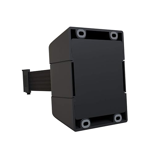 Crowd Control Warehouse - CCW Series WMB-220 Fixed Wall Mount Retractable Belt Barrier - 15 Foot, Black Belt with Black ABS Case, Crowd Control Barriers