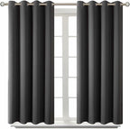 BGment Blackout Curtains - Grommet Thermal Insulated Room Darkening Bedroom and Living Room Curtain, Set of 2 Panels (52 x 54 Inch, Dark Grey)