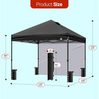 10x10 Pop Up Canopy Tent,10X10FT (Black, 10x10FT)