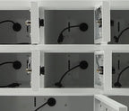 10 Slots Cell Mobile Phone Steel Locker with Combination Lock, Cellphone Charging Station with 3 in 1 Charging Ports for Most Phones, Cellphone Locker for Schools, Conference Rooms, and Offices