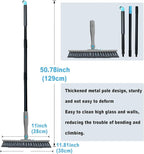 Grout Brush with Long Handle V Shape Floor Scrub Brush Stiff Bristle Grout Scrubber for Cleaning Bathroom Garage Kitchen Wall Tub Tile (1, Grey)