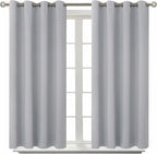 BGment Room Darkening Curtains 54 Inches Long - Grommet Thermal Insulated Drapes Window Treatment Curtains for Bedroom, 2 Panels, 52 x 54 Inch, Light Grey