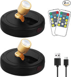 Rechargeable Spotlight, Battery Powered Picture Lights with Remote, Dimmable Plant Spot Light Indoor, Cordless Accent Lighting, LED Uplight for Tree Dartboard Decor Painting Artwork Photo