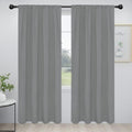Easy-Going Rod Pocket Blackout Curtains for Bedroom, Room Darkening Window Curtains for Living Room, Thermal Insulated Noise Reduction Solid Window Drapes, 2 Panels(52x96 in, Light Gray)