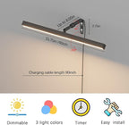 Plug in Picture Lights for Wall, 16 inch Dimmable LED Art Light with Remote, 3 Colour Temperature Gallery Painting Wall Light for Picture Display Dartboard Art Work (Black)