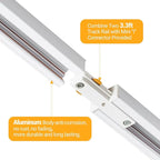 VANoopee 16-Light LED Track Lighting Kit with 13FT H Type Track Rails, Dimmable Track Light Heads Bright Ceiling Spotlight Fixture for Kitchen Accent Art, 3000K Warm White, No Flicker 10W 800lm White