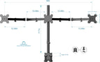 Rocelco 46" Standing Desk Converter with AC USB Charger and Triple Monitor Mount Arm - Height Adjustable Sit Stand Up Three Screen Riser Workstation - Keyboard Tray - Black (R DADRB-46-ACUSB-DM3)