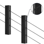 40 Pack 45 Degree Angle Protective Sleeves, Black Cable Railing Corner Protector Sleeve Beveled for 1/8" Wire Rope, T316 Marine Grade Cable Railing Kit with Two Drill Bit for Wood Posts HF039B