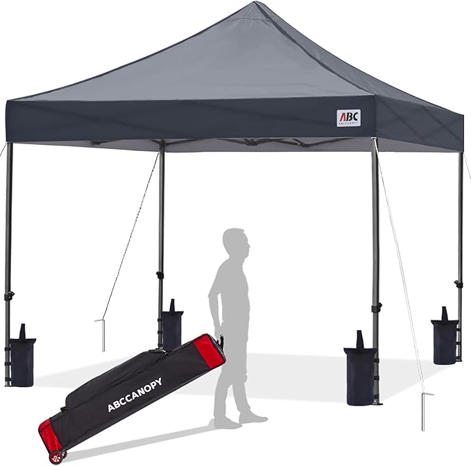 ABCCANOPY Patio Pop Up Canopy Tent 8x8 Commercial-Series (Dark Gray)