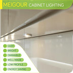 Under Cabinet LED Puck Lighting, Single Light for Hutch Bookcase Display Shelf Lighting, Rotary Dimmer Switch, 120VAC Plug in, White Cord, Warm White