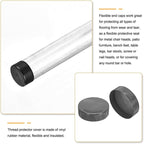 uxcell 4pcs Rubber End Caps 200mm(7.9 Inch) ID Vinyl Round End Cap Cover Screw Thread Protectors Dark Grey, 50mm Height