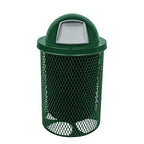 COATEDOUTDOORFURNITURE RDT-GRN Heavy Duty 32 Gallon Round Trash Receptacle, Liner Included, Green with Dome Lid, Made in America