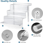 9 Inch Acrylic Shelf for Perfume Organizer in 3 Pack, 4 Tier Funko POP Shelves, Cologne Organizer Tiered Riser Display Stand, Acrylic Display for Decoration