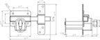 GateMate Long Throw Gate Lock 1490156, Euro Profile Keyed Alike Lock for Sheds & Gates, Keyed Outside with Thumb Turn Inside, 316 Stainless Steel, for Wooden Gates & Doors Up to 2 ¾” (70mm), 5 Keys