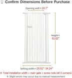 Lumizone Extra Tall Cat Gate 61.02" High Pressure Mounted Extra Wide 2025 New (17 Sizes) 1.37" Gap No Drilling Auto-Close One-Handed Operation Tall Pet Gate for Dogs(White, 61.02" H x 29.92"-34.24" W)
