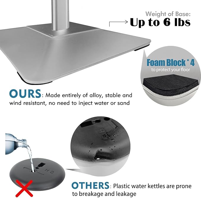 Sign Stand for Display, 11lbs Integrated Rod Heavy Duty Pedestal Floor Signage Stand Holder, for Outdoor or Indoor Advertising (11 x 17, Silver, 3Pack)