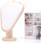 Natural Body Wood Necklace Display Stand with White Leather Soft Mat Necklace Holder Organizer Desktop Stand for Home Store Dresser-4.45"x8.4"x12"