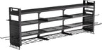 49" W Super Large Power Tool Organizer Wall Mount,Heavy Duty Cordless Tool Organizer with 14 Drill Holder,450 Lbs Capacity 4-Layer Garage Organization for Garage and Workshop (Black)