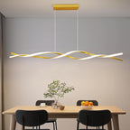 Modern Ceiling Pendant Light, with Remote Control Dimmable 3 Color Mode & Brightness Ceiling Lamp, Anti-Flicker Dining Light Fixture for Kitchen, Dining Room (Gold, 57IN)