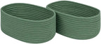 CubesLand Cube Shelf Closet Storage Baskets Bins Set 2,Woven Basket for Organizing/Storage,Long-lasting &Skin-friendly Toy Storage Basket Bin,Stylish Room Decor Basket,Cotton Rope Basket Green