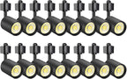 VANoopee 16-Pack 10W Dimmable LED Track Lighting Heads H Type Track Light Replacement Fixtures Bright 4000K Neutral White Ceiling Spotlight for Accent Task Art, Flicker Free CRI90+ 24° 800lm Black