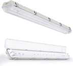 Sunco LED Ready Fixture for Garage Ceiling, 4ft Shop Lights Holds 2 LED Tube Lights, Non-Dimmable, Surface Mount, Works with Type B and Hybrid Tubes, 120-277V, Wet Rated ETL