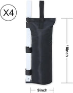 COOSHADE Canopy Tent Sand Bags Gazebo Weights Bags,4 Pack,Black,112LBS