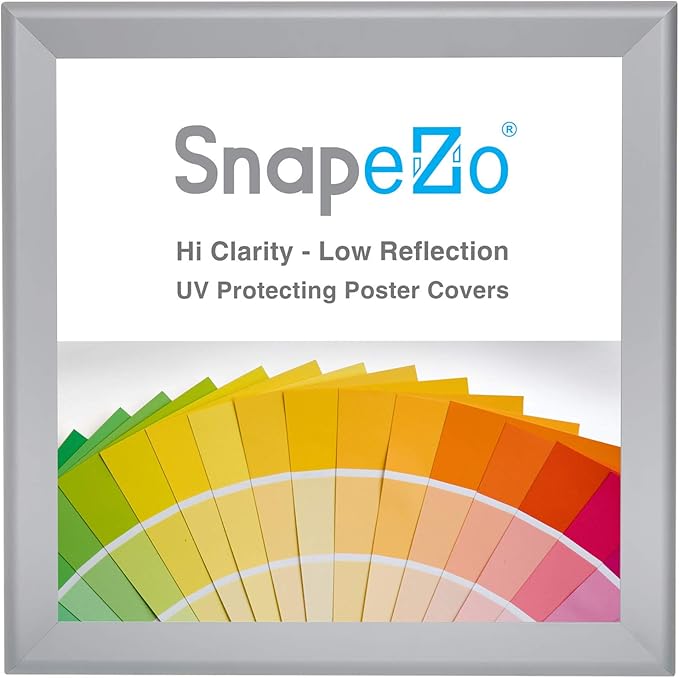 SnapeZo Silver 36x37 Poster Frame, 1.7" Aluminum Profile, Front-Loading Snap Frame, Wall Mounting, Wide Series