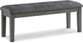 Signature Design by Ashley Hallanden Rustic Tufted Upholstered Dining Room Bench, Gray