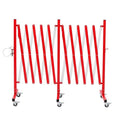 GYMTIME Industrial Expandable Metal Barricade, 16 Feet, Red and White, Easily Assembled Safety Barrier with Casters, Flexible Mobile Barrier Gate, Adjustable Traffic Fence