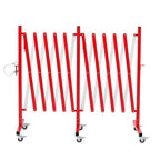 GYMTIME Industrial Expandable Metal Barricade, 16 Feet, Red and White, Easily Assembled Safety Barrier with Casters, Flexible Mobile Barrier Gate, Adjustable Traffic Fence