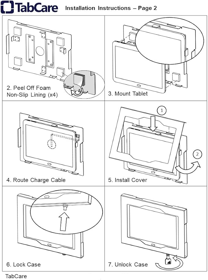 TABcare Locking Anti-Theft Metal Case for Samsung Galaxy TAB 8" 8.4" Tablet for Kiosk, POS, Store, Show Display, Time Clock (TAB A 8.0 2015 SM-T350, White)