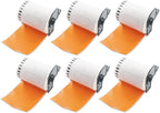 BETCKEY - Continuous Length Shipping Labels Replacement for Brother DK-2243 (4 in x 100 ft), Compatible with Brother QL Label Printers [6 Rolls/Continuous Labels, Orange]