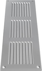 Repa Market 12x4 Inch Air Vent Cover/Gray Galvanized Steel Louvered Grill Cover with Mesh Screen/Wall or Ceiling Vent/Durable Flush Mount HVAC Register for Indoor and Outdoor Ventilation