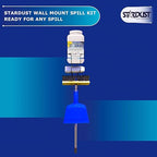 STARDUST Spill Products Spill Clean Up Kit - Wall Mount Spill Kit with 5-Qt Dispenser, Steel Rack, Broom Handle + Head, Dustpan, (10) Disposal Bags, Screw Anchor & Zip Tie Mounts Spill Response Kit