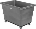 Global Industrial 20 Bushel Plastic Bulk Box Truck, Steel Chassis Base, 1200 lbs. Capacity, 4" Non-Maring Rubber Casters, Gray, 50-2/5"L x 34-3/5"W x 35-3/5"H